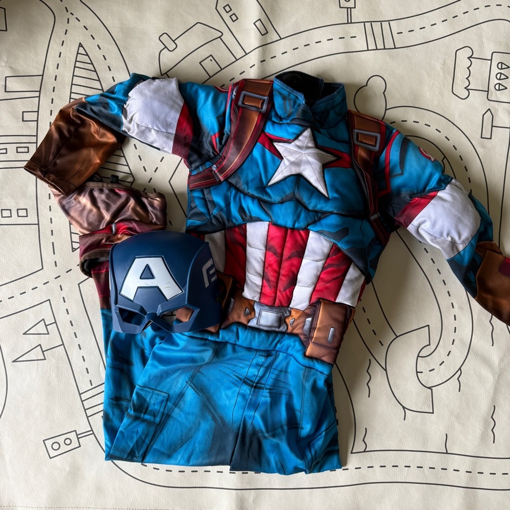 Captain America Kids Superhero Costume - Blue / Red / White